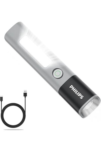 Philips Saeco Philips Portable Torch with Camping Light, 200LM LED Flashlight...