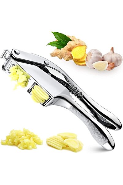 GENERAL 2-in-1 Garlic Press & Slicer, Stainless Steel Handheld Garlic Mincer ...