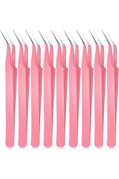 KASTWAVE 9 Pcs Curved Pointed Craft Tweezers, Fine Tip Multi-Purpose Stainles...