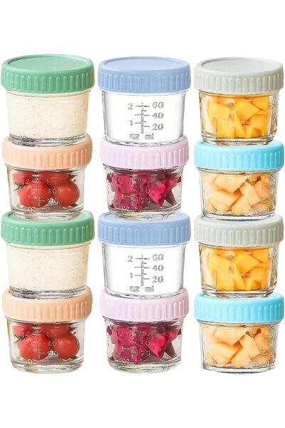 GENERAL 12 PCS Glass Storage Containers for Adult, 4.2 oz (120ml) Small Condi...