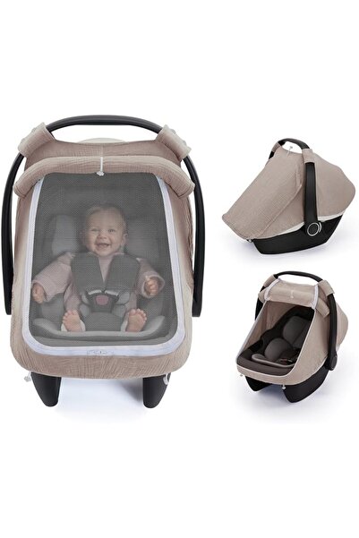 GENERAL Baby Car Seat Cover, Extra Large Mesh Window, Breathable Muslin Cotto...
