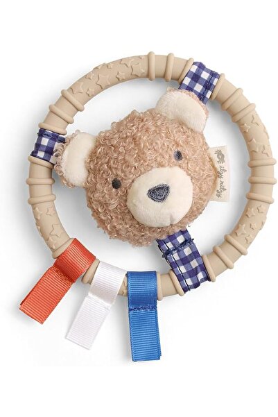 Itzy Rıtzy Silicone Teething Ring, Plush Sensory Toy with Jingle (Bear) | Tex...