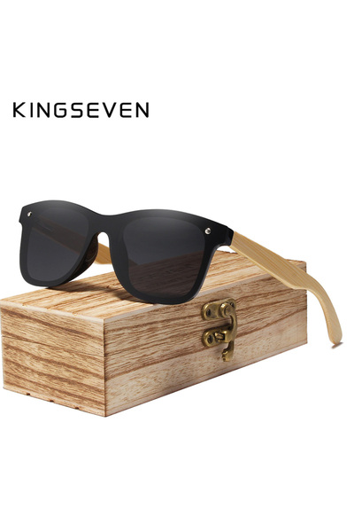 Choice3 Original Gray bamboo KINGSEVEN Handmade Bamboo Sunglasses Wood Polari...