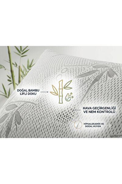Bambu Ferahlığı ile Terletmeyen Ortopedik Kırpık Sünger Yastık – 50x70 cm Tam Boyut