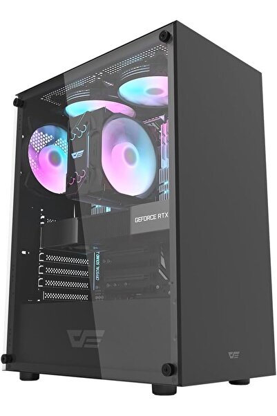 Aigo DK100 M-ATX/ATX Gaming PC Case, 120mm Fans,Tempered Glass,7 Expansion Sl...