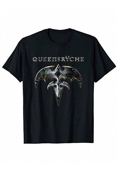 26LIK قميص Queensrÿche Logo للرجال - قميص قطني ناعم برقبة دائرية وتصميم أجنحة...