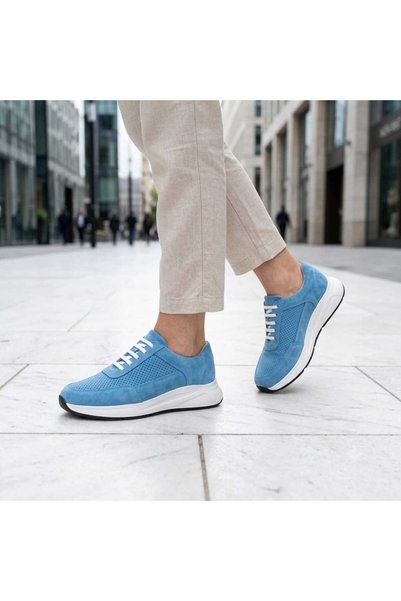 Oneka Shoes Erkek Günlük Sneaker Deniz mavisi süet 100826VDS1227