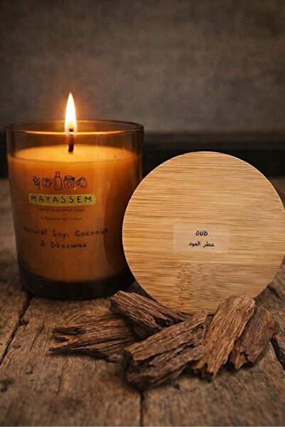 GENERAL Handmade Oud Scented Candle with Soy Wax, Coconut Wax and Beeswax – 3...