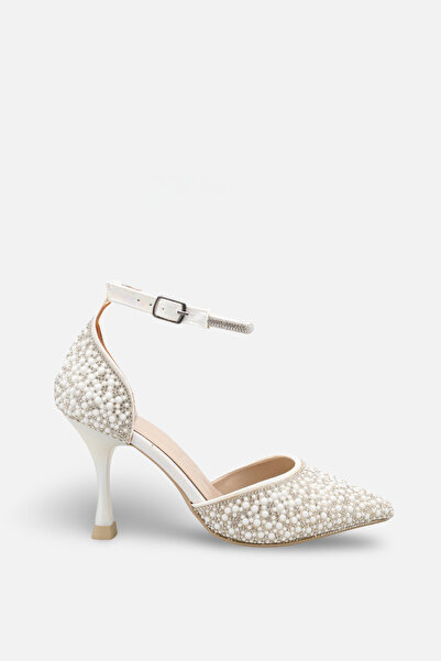 İNNABUTİKK Lelkey Women's Heeled Evening Dress Shoes - İnci