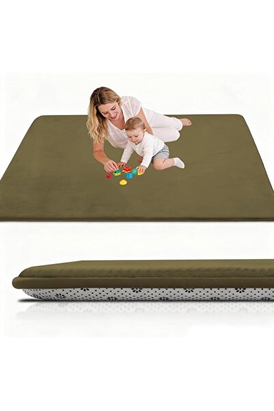 GENERAL Large Nursery Carpets 160 x 200 cm Brown Memory Foam Play Mat for Bab...