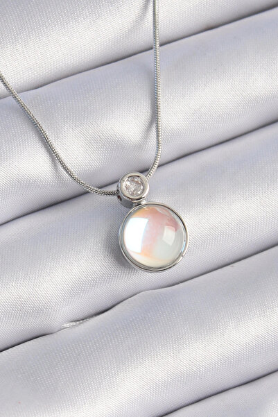 SORA GROUP 316L Steel Silver Color White Pearlescent Vintage Model Women's Ne...