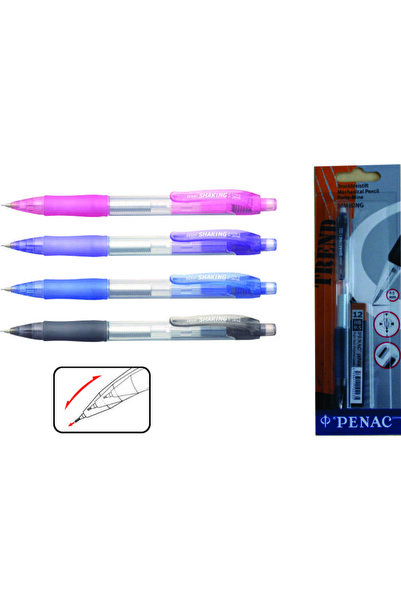 PENAC Mechanická tužka s vibračním mechanismem, gumovým úchopem, 0,5 mm, kovo...