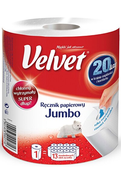 Velvet Biele papierové utierky v rolke, 2 vrstvy, 500 porcií/rolka, 22,2 cm x...