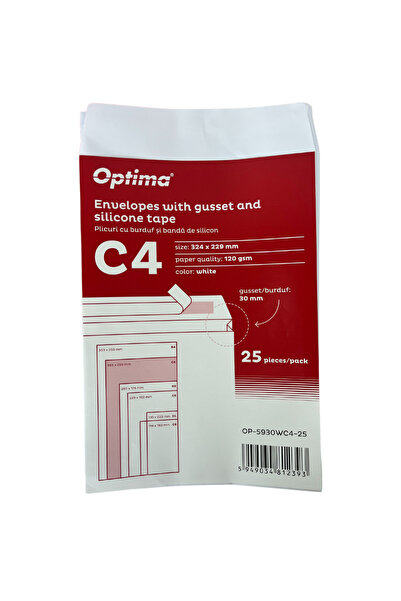 Optima Plic C4 (324X229Mm), Cu Burduf 30Mm, Lipire Siliconica, 25 Buc/Set, - ...
