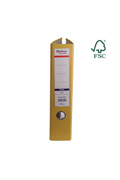 Optima A4 File, Laminated Pp/Paper, Metal Edge, 75 Mm, Classic - Yellow