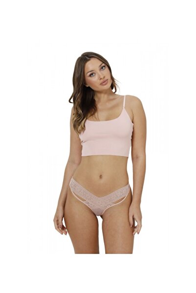 VELVET TOUCH Γυναικείο στρινγκ με δαντέλα 4235POU, Χρώμα πούδρα, Μέγεθος S