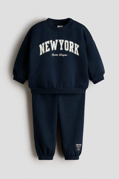 H&M 2 Parçalı Baskılı Sweatshirt Set