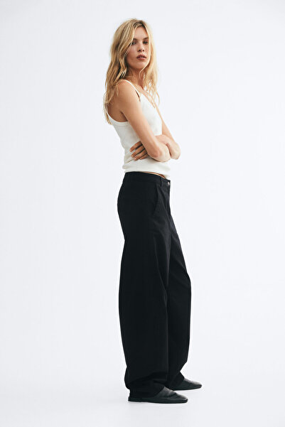 H&M Pamuklu ve Barrel Paçalı Pantolon