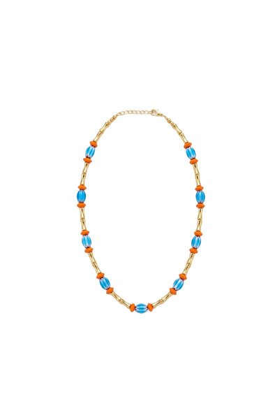 Charmist Murano Bamboo Necklace Blue