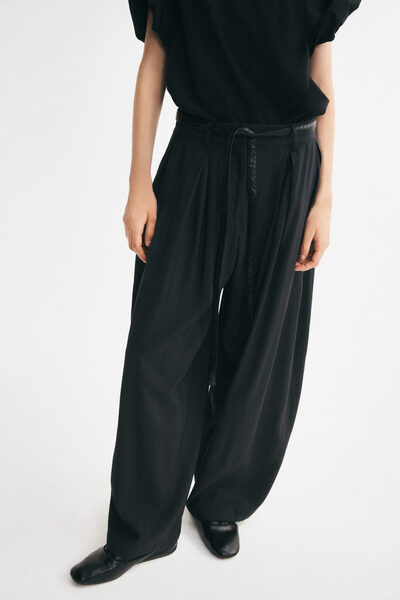 H&M Kemerli Geniş Pantolon