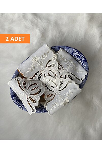 QBR Home 2'li Set Delikişi Ekmek Örtüsü. Kelebek Model