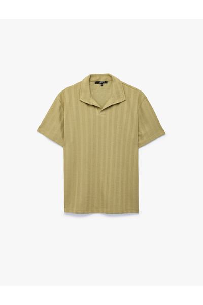 Koton Regular Fit Polo Collar Striped Long Sleeve T-Shirt
