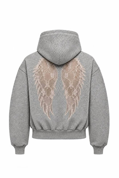 1blood Wing Back Lace Wing Detail Sweatshirt