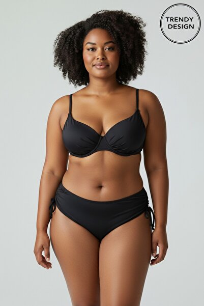 Trendy Design Costum de Baie Plus Size din Două Piese cu Sutien cu Cadru de S...