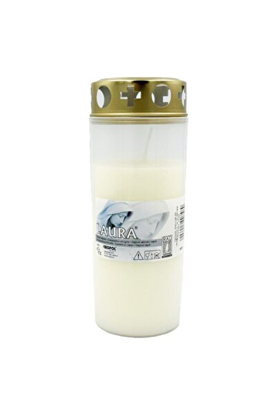 BISPOL Set 4 x Candela Rezerva Ulei cu Capac, Alb, 85 Ore