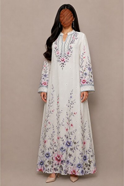 Jood Women's Medical Jacquard Robe with Rhinestones