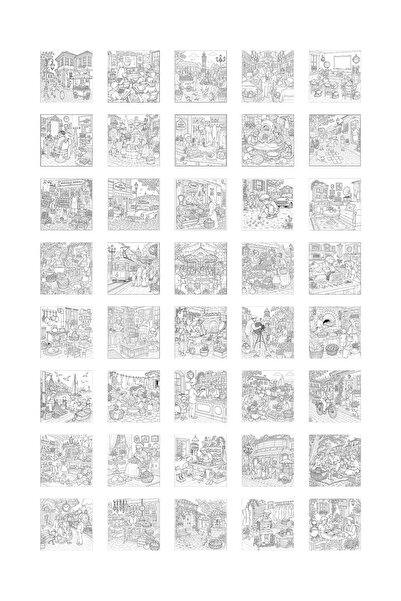 metafortoys Nostaljik Yaşam Boyama Kitabı – 21x20 cm I 40 Görsel I Çocuklar ve Yetişkinler İçin