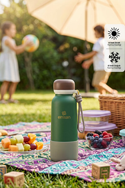 Emsan Thermos Bottle Çelik Sızdırmaz Termos 500 ml Yeşil