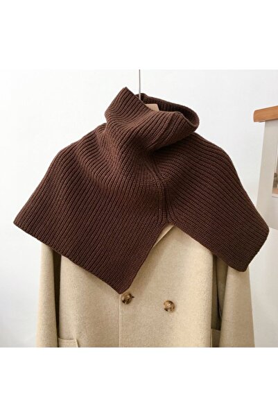 STARSTAR Women's knit turtleneck scarf coffee brown one size warm.