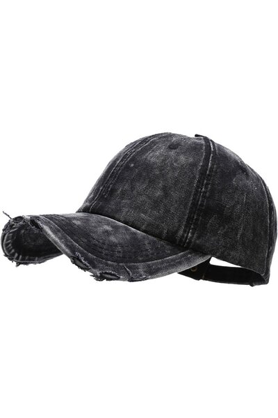 Generic Brand Șapcă de baseball retro clasică, spălată, cu bor curbat, ruptă ...
