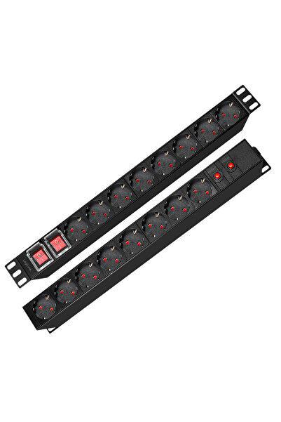 LogiLink PDU 1U pt. rack 19 inch, 16 prize Schuko, intrare Schuko, max 16 A, ...