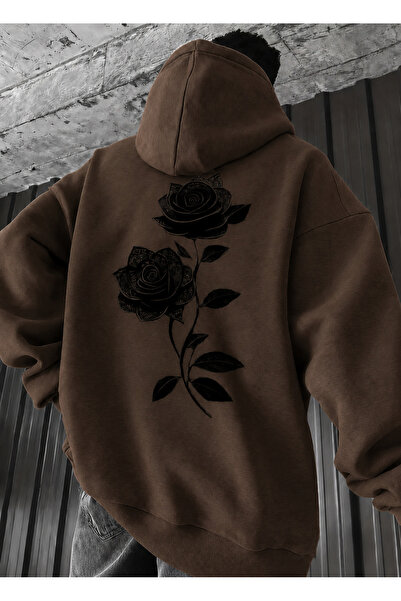 COMANCHERO Unisex Shadow Rose Printed Winter Hooded Sweatshirt