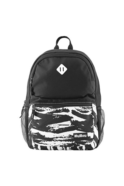 Zâna Casei Rucsac negru cu model alb - 33x13x46cm