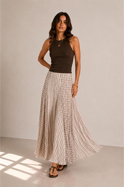 ALEXANDERGARDI Contrast Patterned Long Skirt