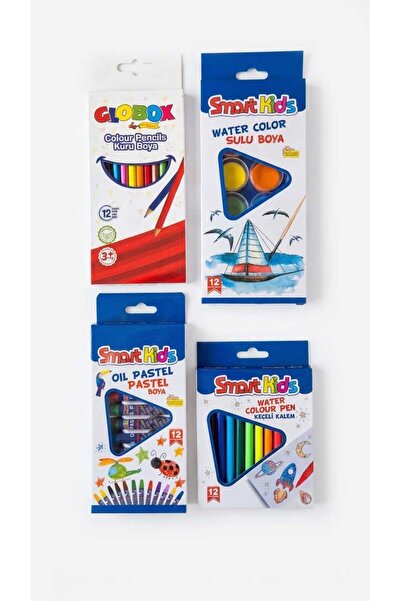 BATS OKUL KIRTASİYE BOYAMA BAŞLANGIÇ SETİ - 12'Lİ KURU BOYA 12'Lİ SULU BOYA 12'Lİ PASTEL BOYA 12'Lİ KEÇELİ KALEM - SMART SET