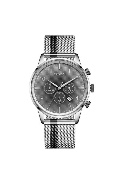 TRNDA Men's Stainless Steel Watch, Silver Mesh Band | Trn12345