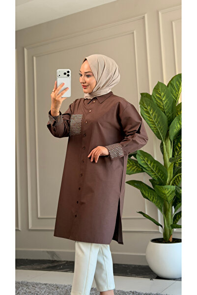 Suede Style 6594 - Stylish Comfortable Sleeve Cuff and Pocket Stone Detailed ...