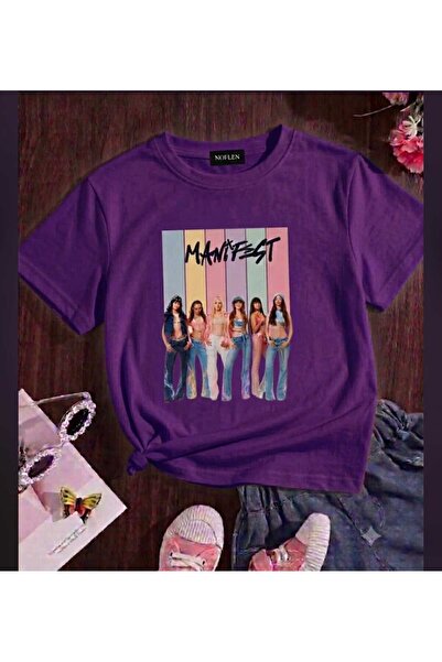 NOFLEN Girl's Kids Manifest Design Cotton T-Shirt