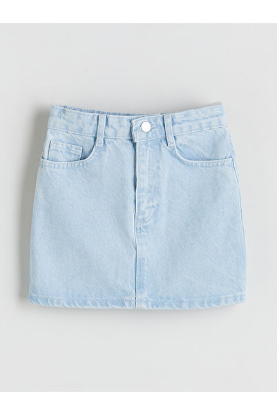 LC Waikiki Fustă din denim pentru fete cu talie elastică reglabilă
