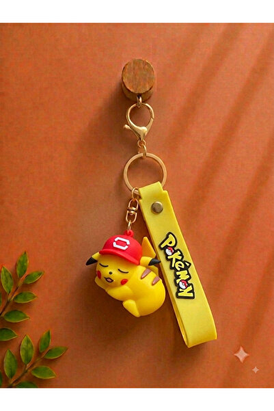 DREAMIOGIFTANDBOX Pikachu Figürlü Anahtarlık Pokemon Pikaçu Silikon Çanta Süs...