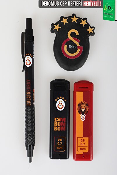 Galatasaray x Dekomus Lisanslı Metal Gövde 0.7 MM Uçlu Kalem/Mimar Kalemi, 2 ...