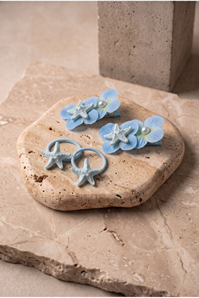 Katia&Bony Girl's 4-Piece Starfish Buckle Set Blue