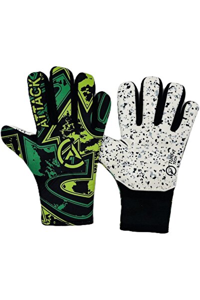 Generic Football Goalkeeper Gloves, Green and Black Design, White Palm Grip, ...