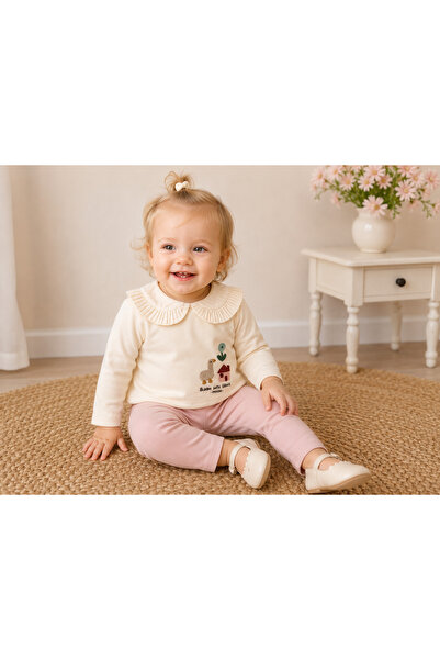 Moon Girl's Embroidered 100% Cotton Two-Piece Set