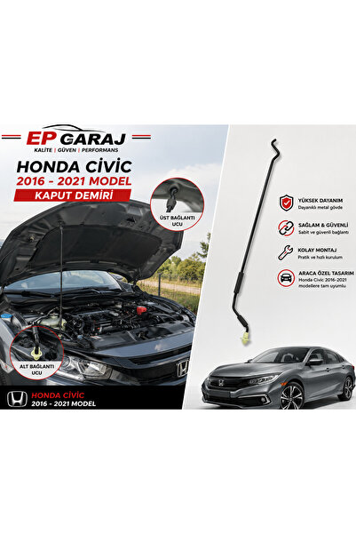 EP GARAJ OTOMOTİV HONDA CİVİC 2016-2021 MODEL UYUMLU KAPUT DEMİRİ – KAPUT DES...