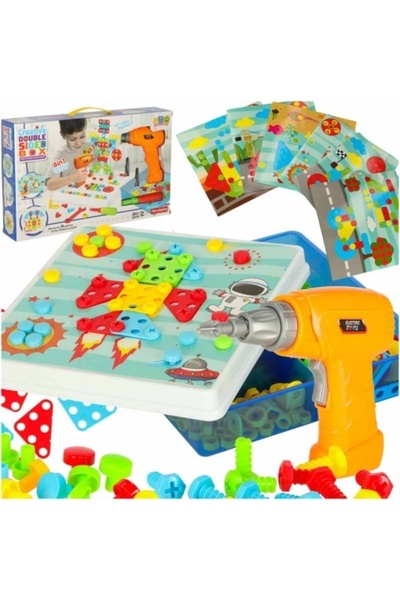 CIUPIGo Puzzle educativ cu 261 de piese, cu burghiu funcțional, șuruburi colo...